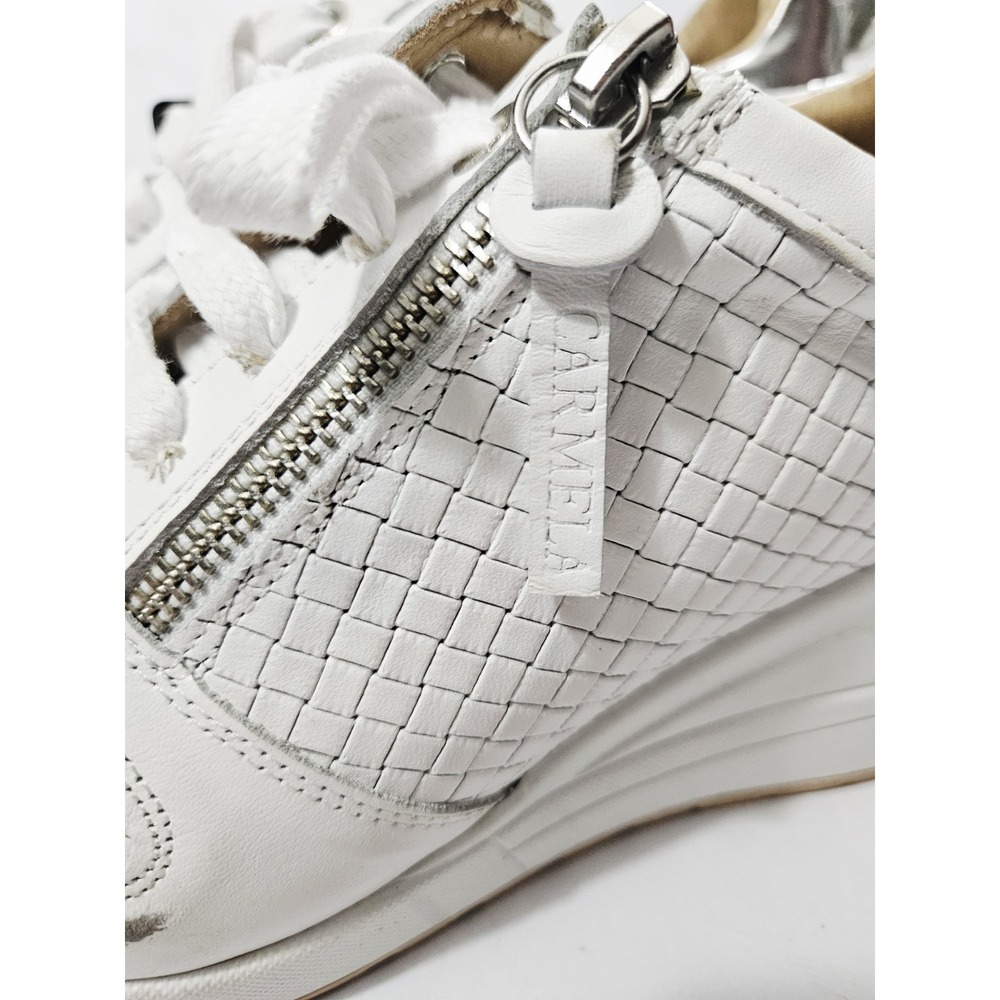 Carmela Women's Casual Wedge Leather Sneakers, Size Euro 40 White - Picture 5 of 16
